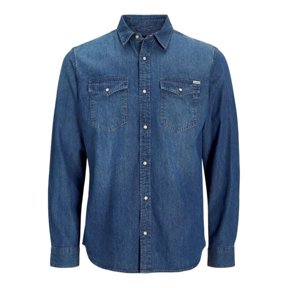 Jack And Jones Mens Sheridan Chest Pocket Shirt / Mid Blue